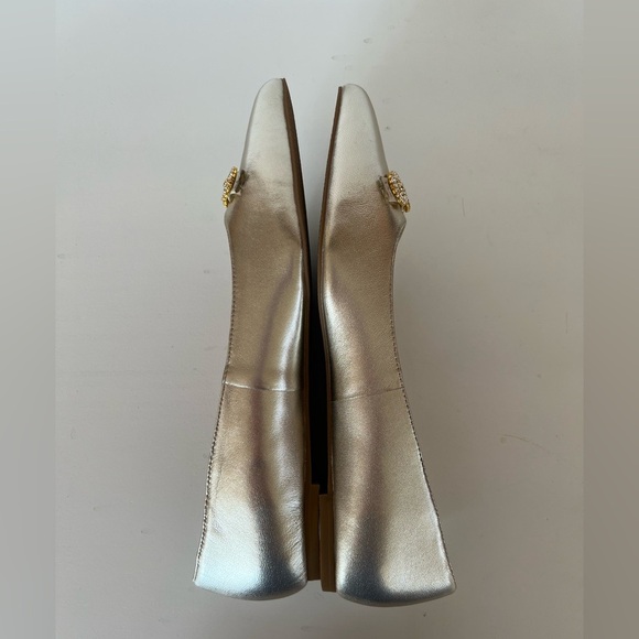 Jack Rogers Metallic Rhinestone Pointed Ballet Flat, size 10 - Picture 5 of 13